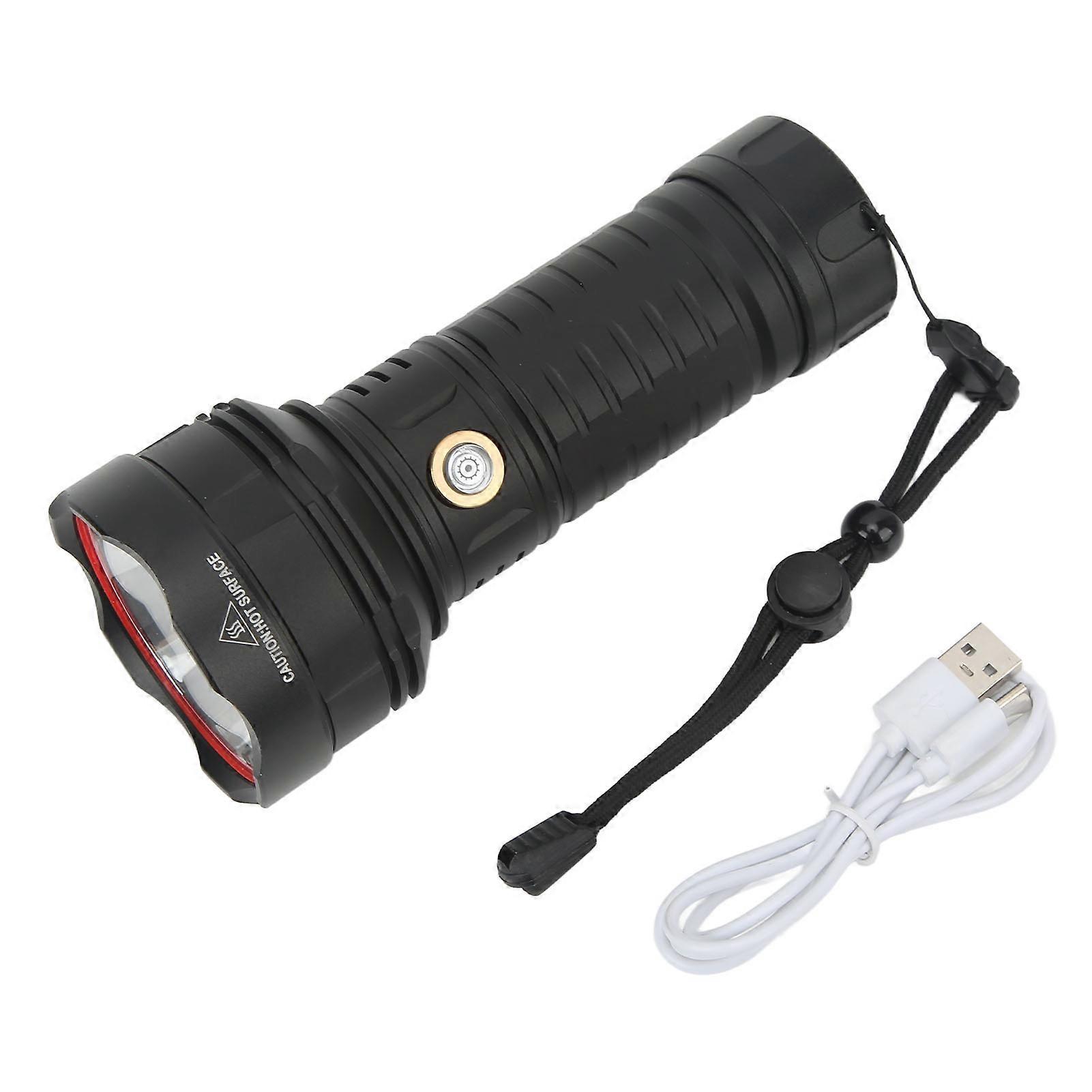 Led Flashlight Super Bright Low Battery Reminder Waterproof Type C Usb Charging Flashlight For Outdoor Emergency