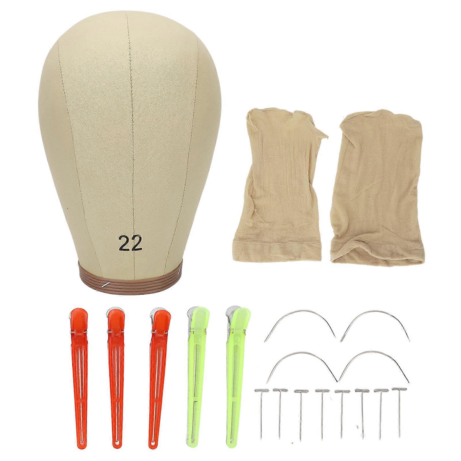 22inch Canvas Block Head Wig Display Diy Canvas Block Mannequin Head For Beauty Salon