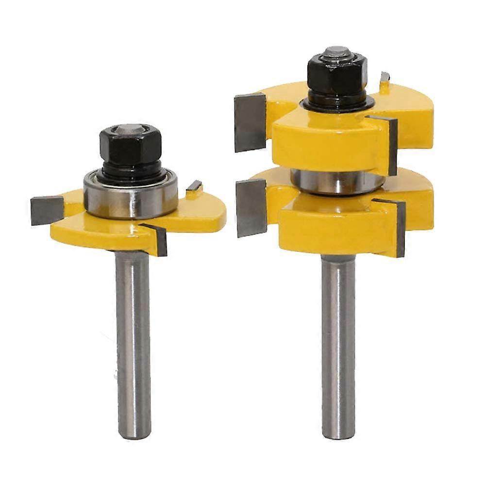 2 Piece Tongue and Groove Impact Knife Set 8-Handle 3 Prong T Shaped Knife Set 8mm T Shank Woodworking Tool