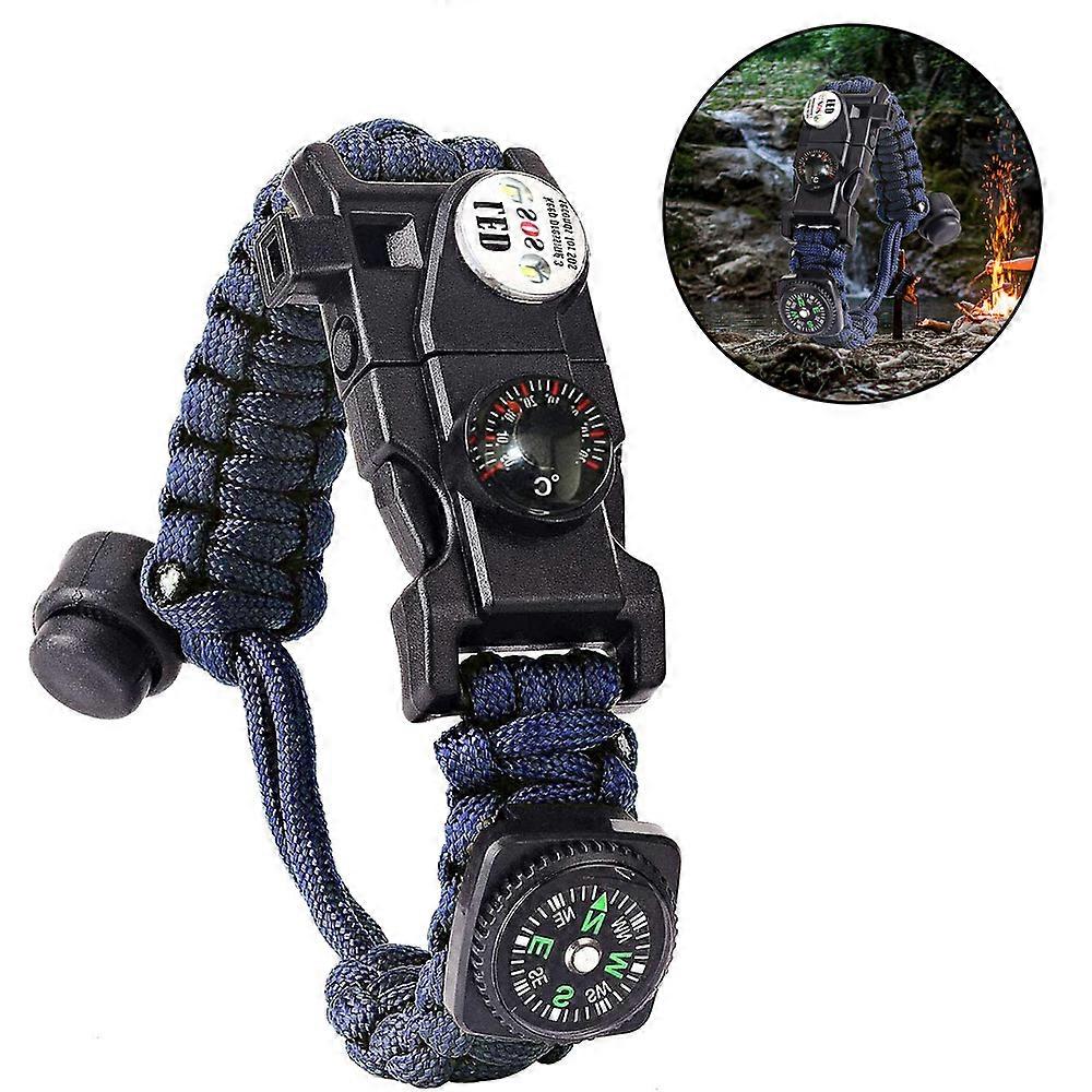 調節可能なブレスレット、7コア5 in 1緊急スポーツリストバンドギアキット防水、コンパス、マルチツール荒野アドベンチャー傘ロープブレスレット