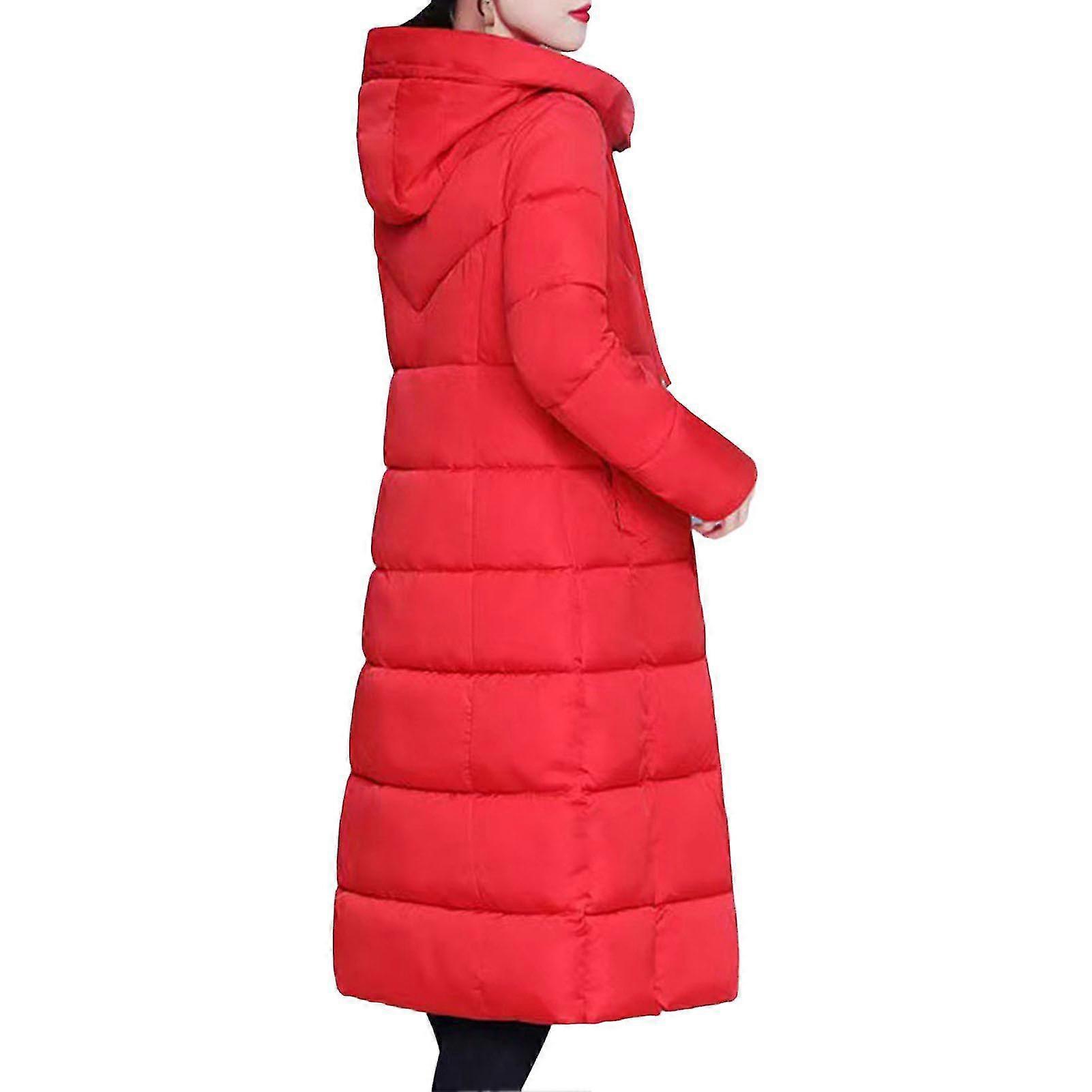 Women Winter Down Jacket Casual Long Zip Up Outerwear Puffer Jacket Suitable For Friends Gathering Wear