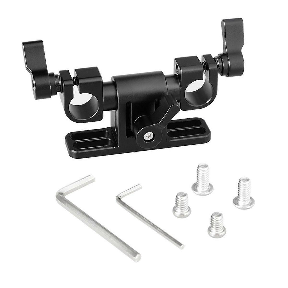 Adjustable 15mm Dual Rod Clamp with 360 Swivel Rod Adapter for Rod Support System Camera Rig Fotografia Accessories