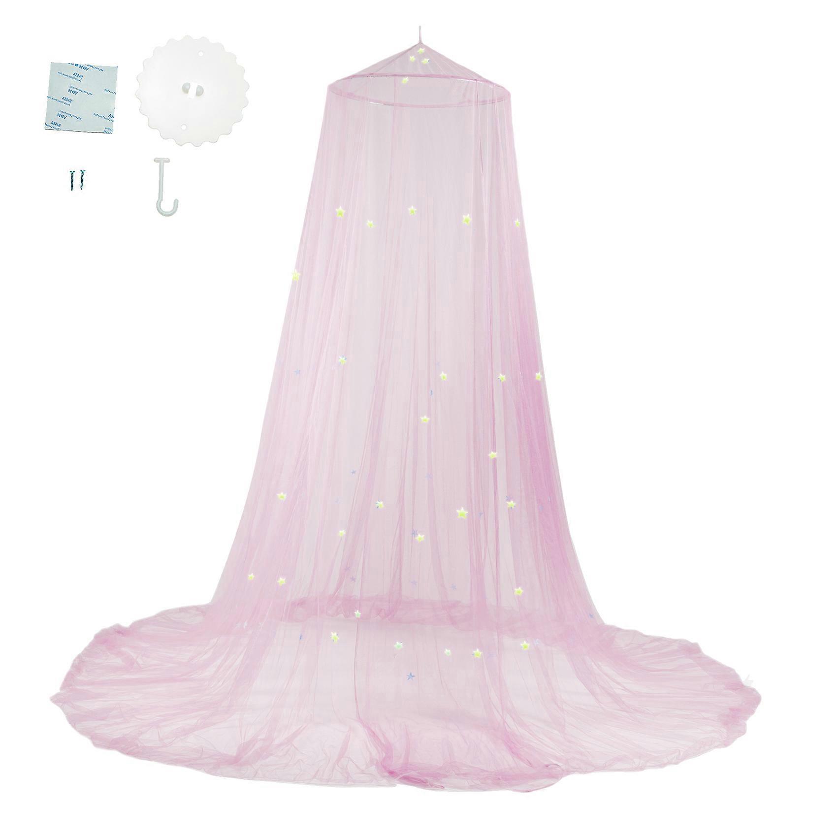 Hanging Canopy for Kids Room Decor Bed Curtain for Nursery Luxury Anti-mosquito Net with Fluorescent Stars Glow in Dark