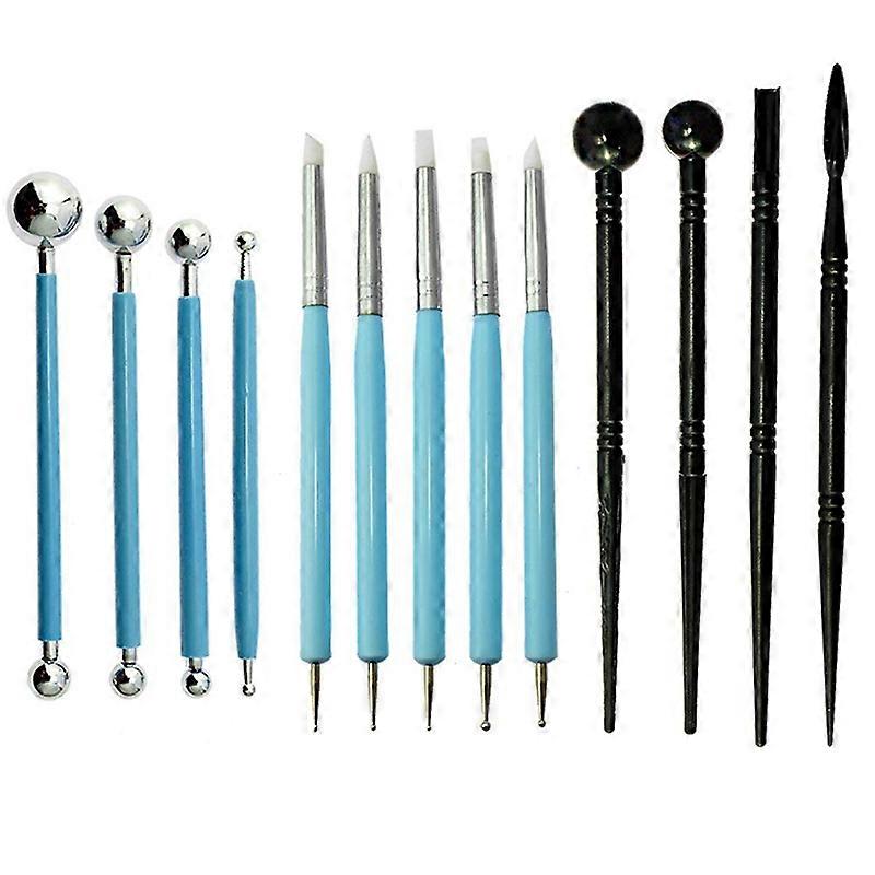 13pcs Polymer Modeling Clay Sculpting Tools Dotting Pen Silicone Tips Ball Stylus Pottery Ceramic Clay Indentation Tools Set