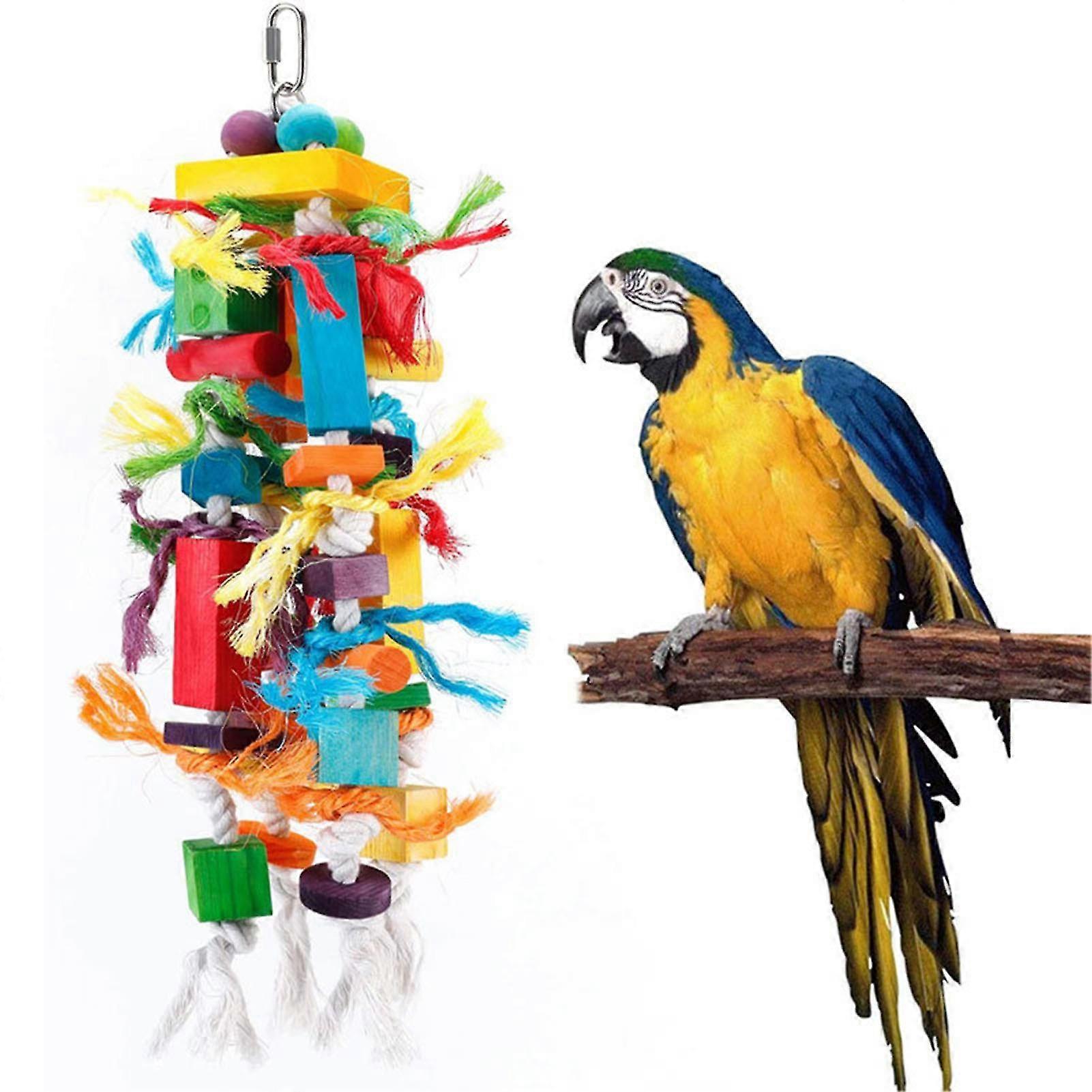 Parrot Chewable Wooden Toys Handmade Rattan Parrot Shredder Toys for Most Type of Pet Birds
