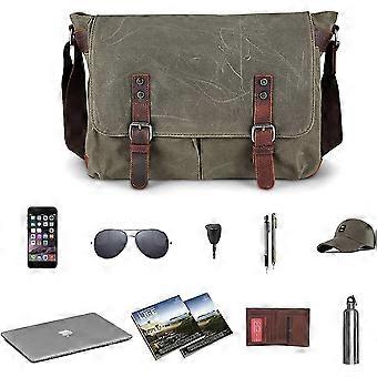 A-QMZL Sac Bandoulière Homme Toile Grande Capacité – Messenger Décontracté Multi-Poches Travail Voyage Randonnée