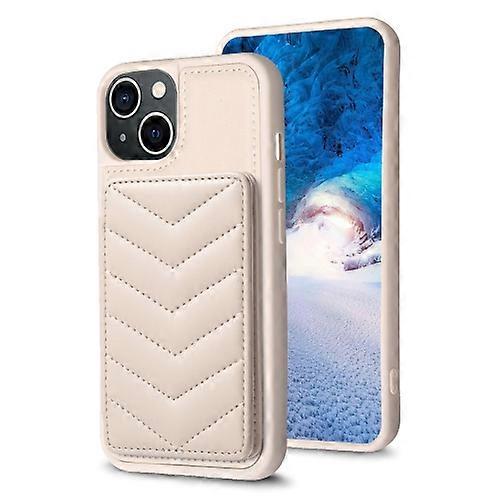 For iPhone 15 BF26 Wave Pattern Card Bag Holder Mobile Phone Case