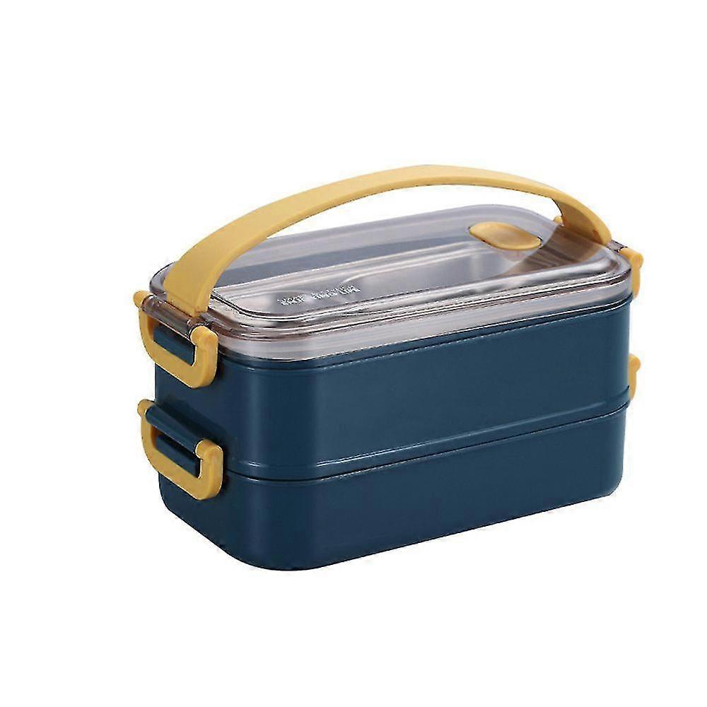 Microwave Bento Box Portable Food Container Lunch Box Doublelayer Ainless Eel