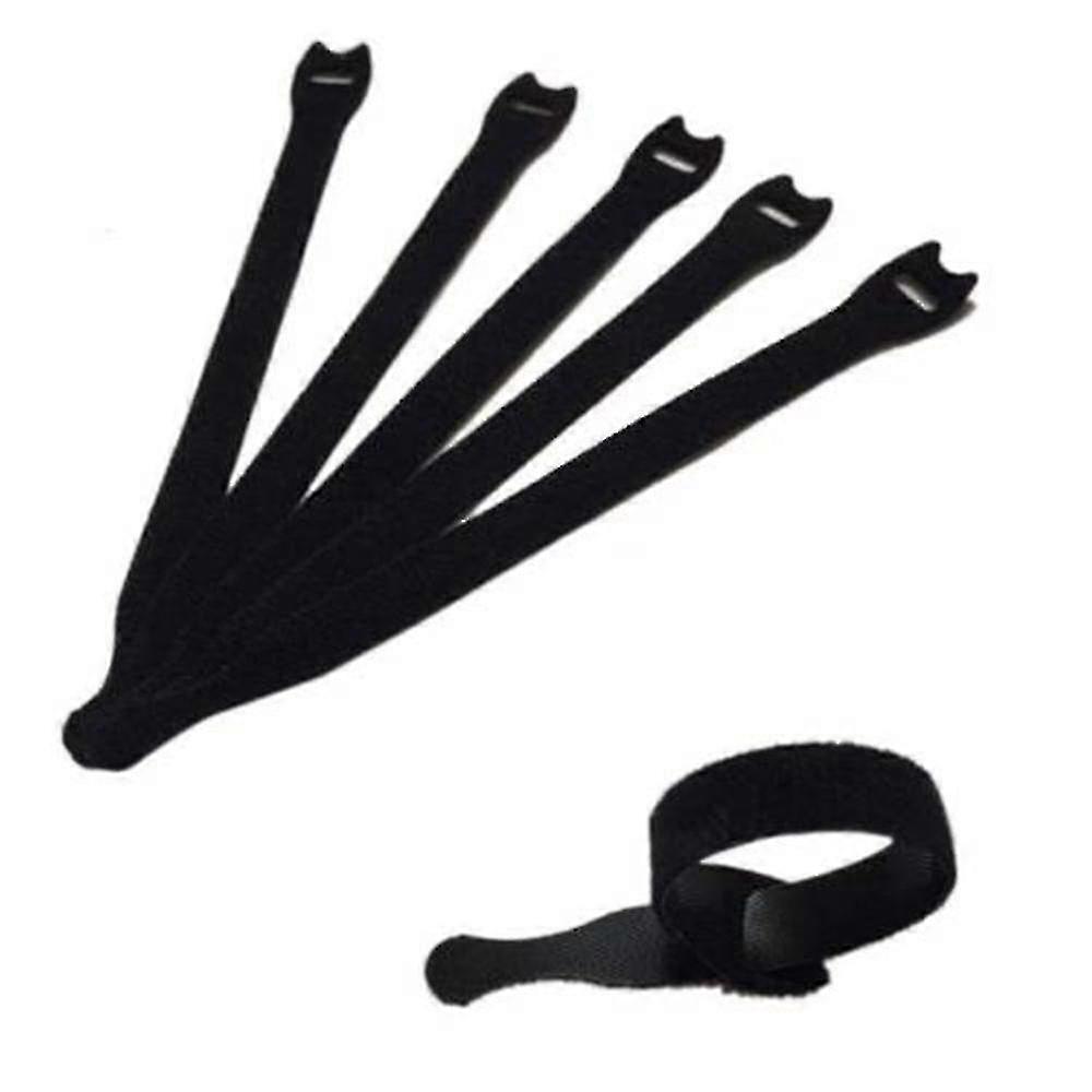 Cable Tie, Black Adjustable Reusable Hook And Loop Cable Tie