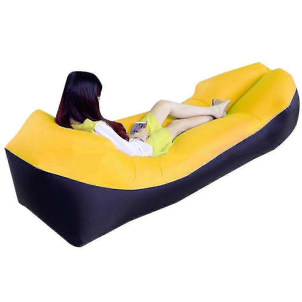 Homemiyn Inflatable Sofa Recliner Outdoor Portable Sofa Garden Outdoor Indoor(220x70cm)(yellow)(bebetter)