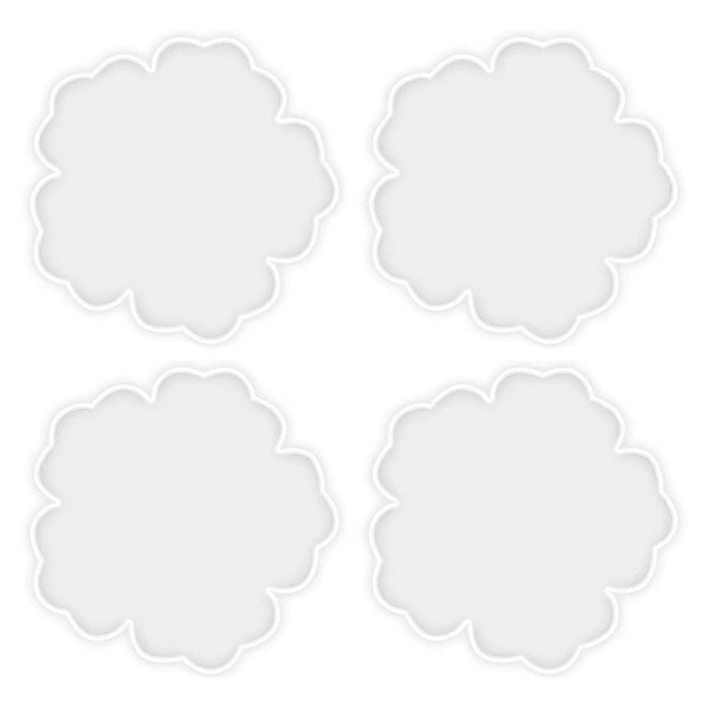 قوالب راتنج كوستر الزهور - قالب كوستر 4 قطع - الوقايات - حصيرة الكأس - حامل الشموع - مشروع DIY الحرفية - ديكور المنزل