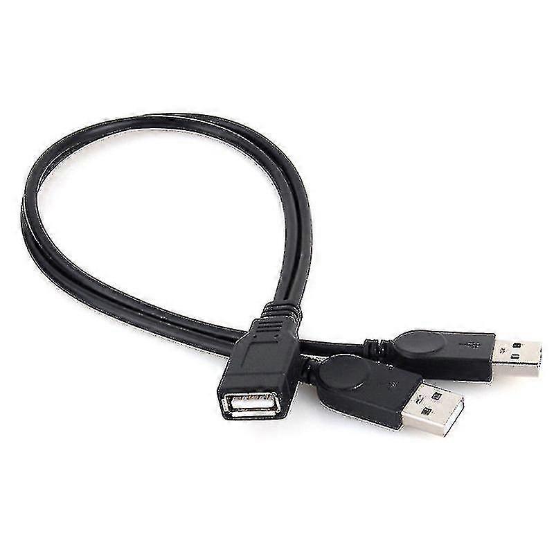 Ny USB 2.0 1 Hun Til 2 Han Y-splitter Data Sync Opladningsforlængerkabel