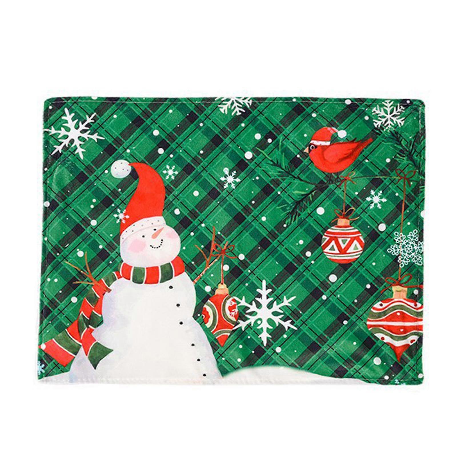 Green grid 45 * 30cm Christmas placemat