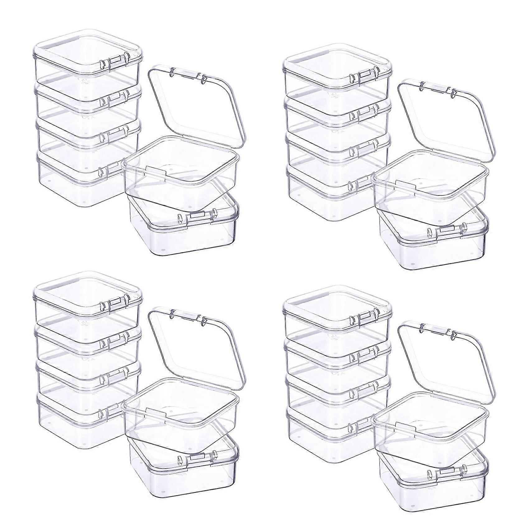 24 Pieces Mini Plastic Clear Storage Box For Collecting Small Items, Beads, Jewelry, Business Cards