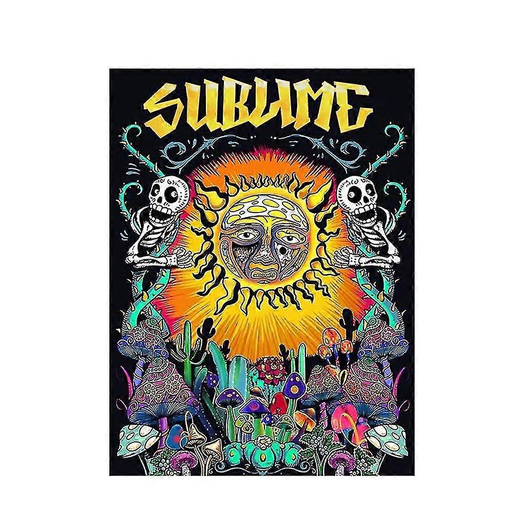 Sun Tapestry,psychedelic Tapestries With Cactus Compatible With Bedroom 36x48inch