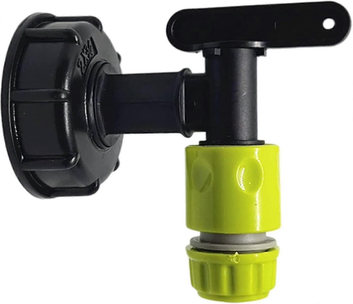 1000l Plastic Tank Faucet With Garden Hose Connector, Ibc Tank Faucet Adapter, 3/4 Inch Thread Connector For Rainwater Catcher