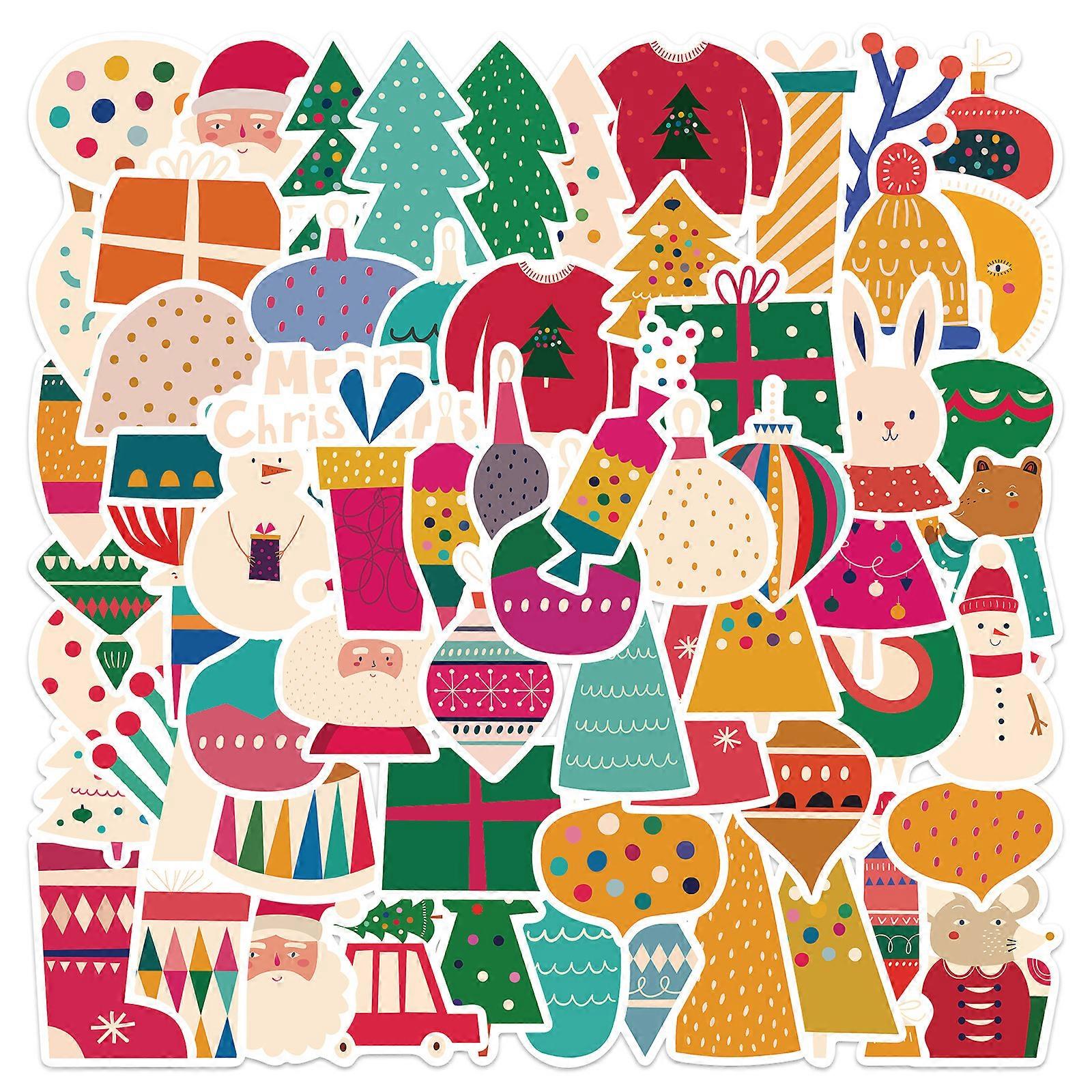 Christmas Theme Stickers, 64 PCS Non  Repeatin