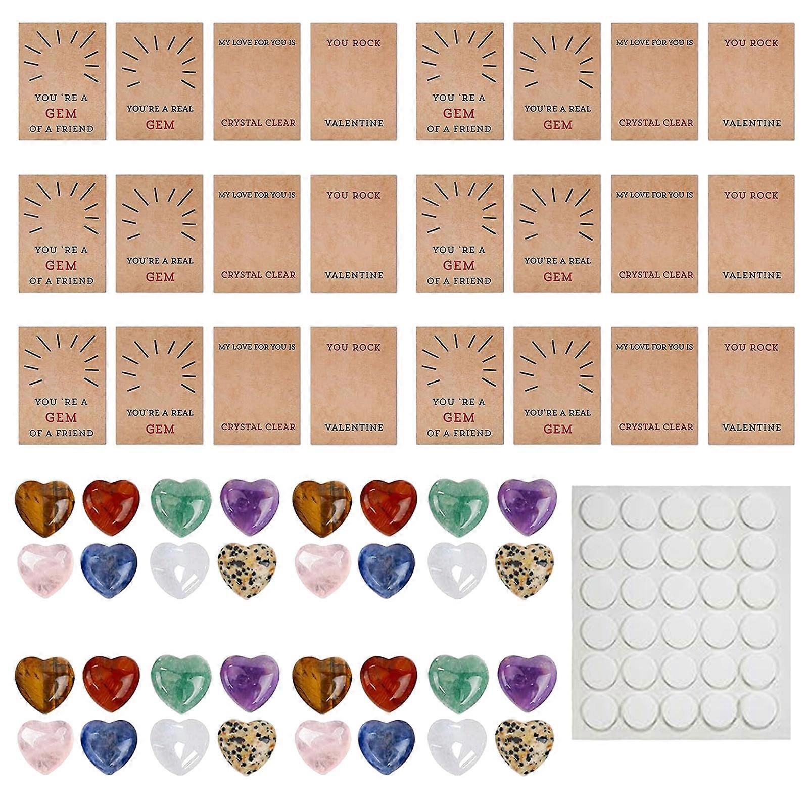 1 Set Valentine Card Heart Shape Faux Crystal And Greeting Cards for Boys Girls Class School Party Favor