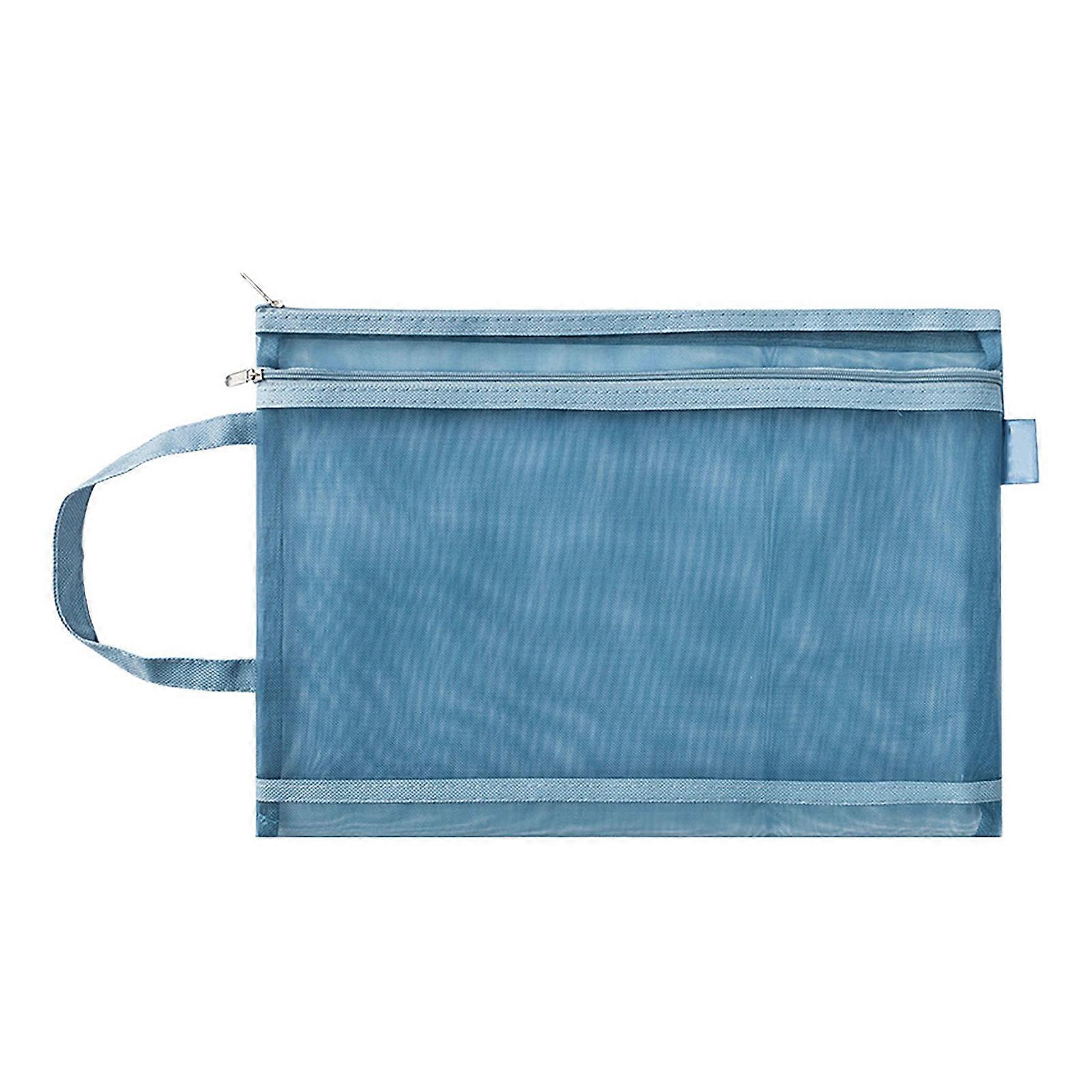 Transparent File Holder with Lanyard Zipper Closure Large Capacity Double Layer A4 Document Organizer Office Work File Container