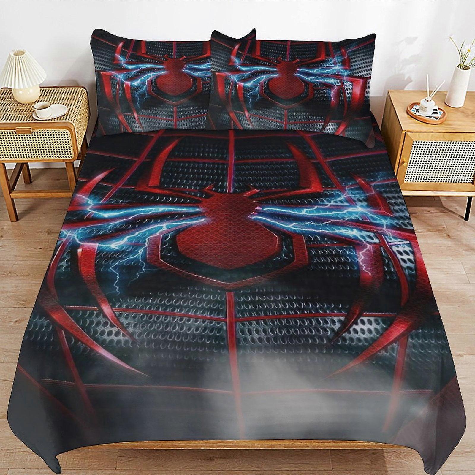 v6652  Bed Sheets Bedding Spider-Man Bedding Sets Ultra Soft Skin-Friendly Duvet Cover 3 Piece, Cute Comforter Cover Bed Set for Boys Girls Kids ( 1 D