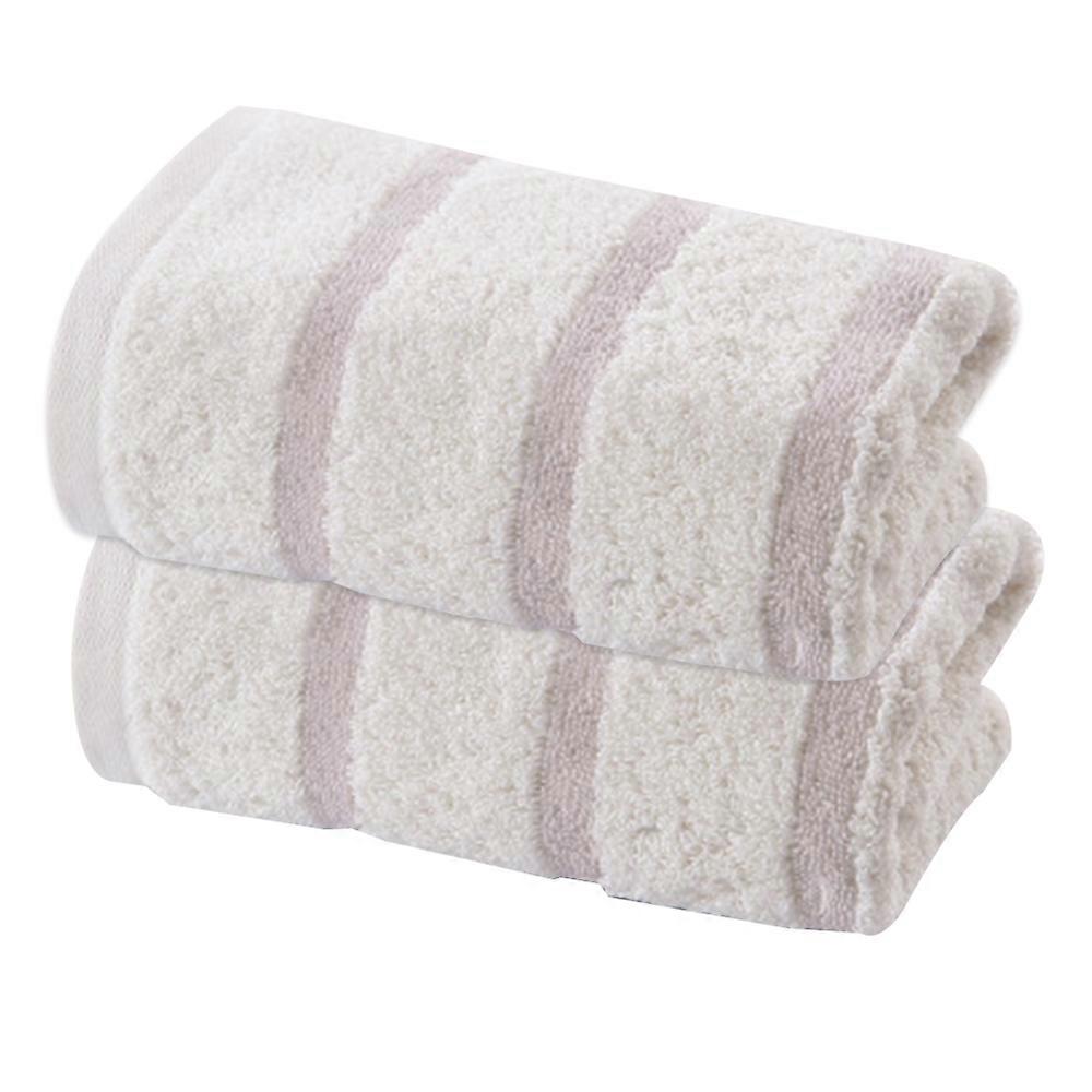Bathroom Hand Towels Set Cotton Soft Striped Pattern Hand Towels, Size 70*34CM(2-Pack)
