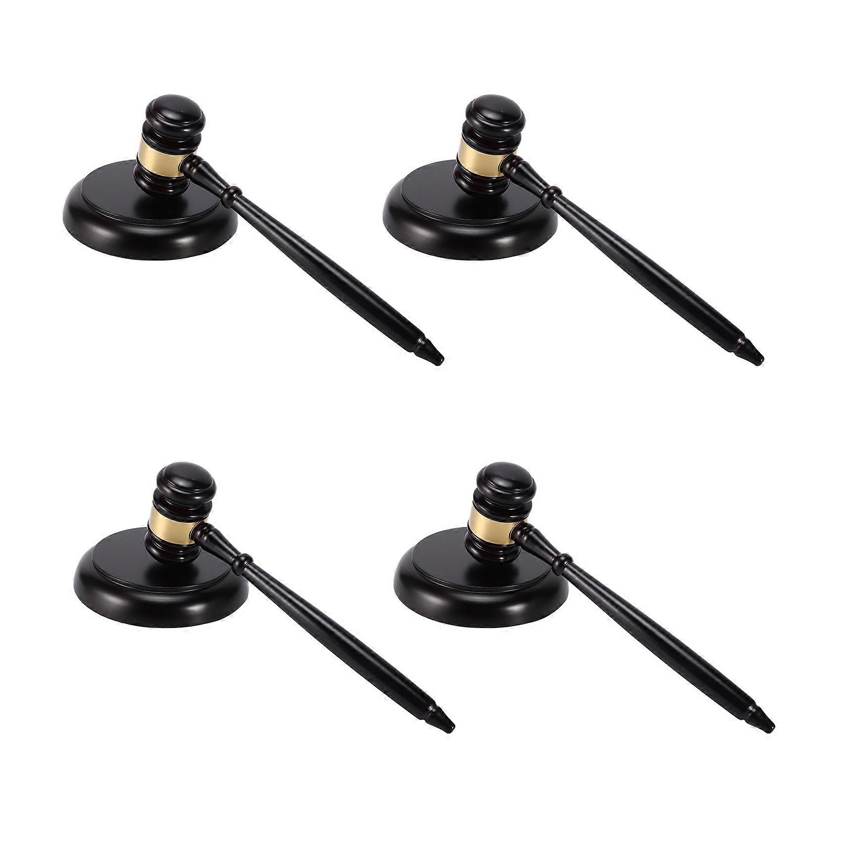 4X Wooden Judge's Gavel Auction Hammer with Sound Block for Attorney Judge Auction Handwork