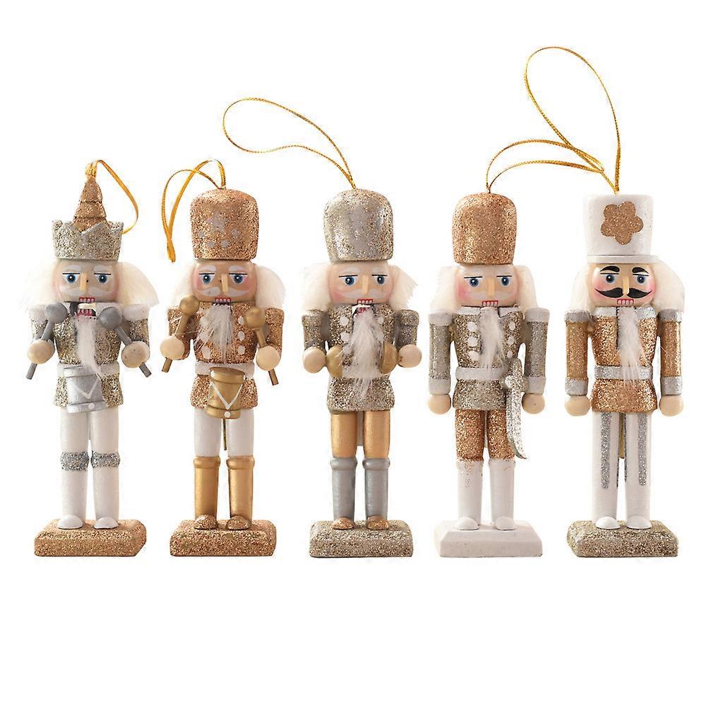 Nutcracker Christmas Decorations, Christmas Nutcracker Ornaments Set, Wooden Nutcracker Hanging Decorations For Christmas Tree Figures Puppet
