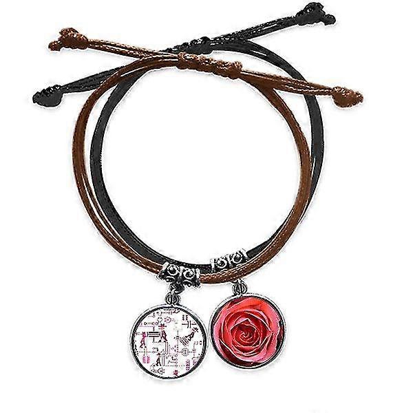 Circuit Diagram Socket Plug Pattern Bracelet Rope Hand Chain Leather Rose Wristband