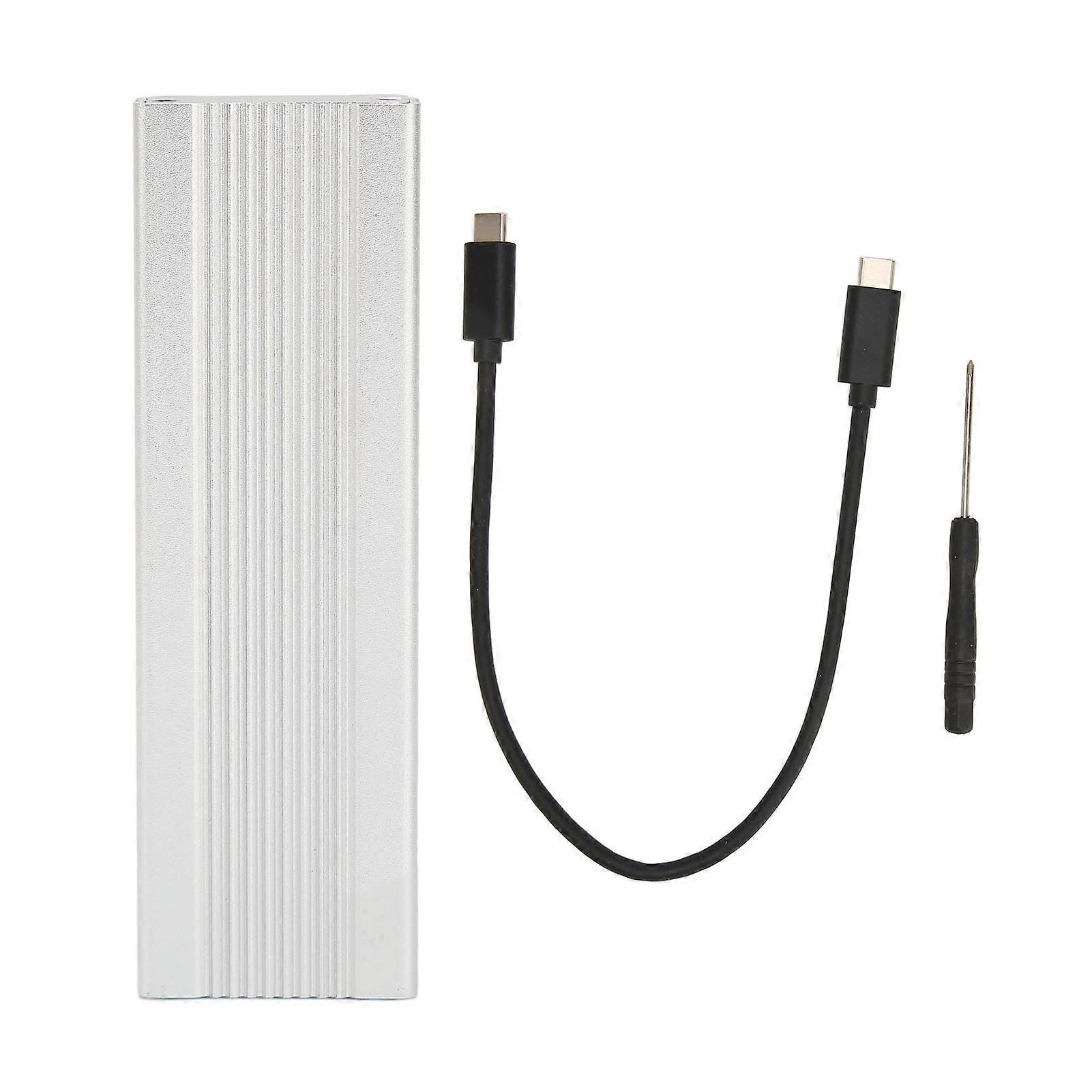 Περίβλημα SSD M.2 NVME 10Gbps Plug and Play υψηλής ταχύτητας NVMe SATA M.2 Περίβλημα για 2230 2242 2260 2280mm ασημί με καλώδιο C
