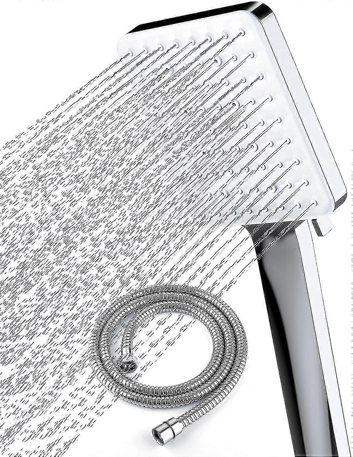 Shower Head With Hose, High Pressure Shower Heads With Hose Set 1.5m, Universal Shower Head And Hose Set With 6 Settings Spray Mode, Chrome