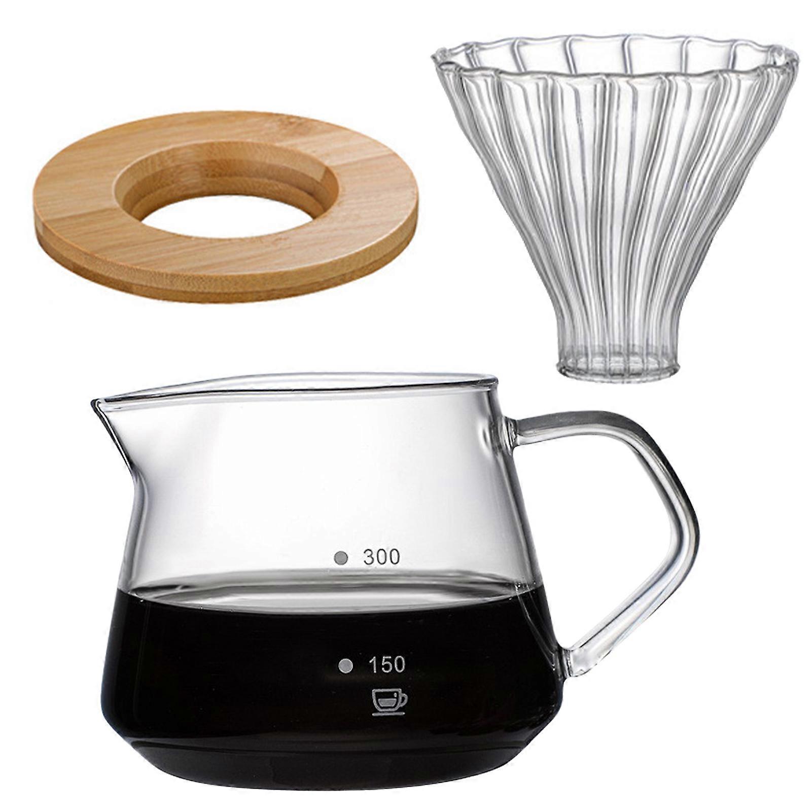Glas Handgebrühte Kaffeekanne, Filter Sharing Kanne Haushalt Kaffeekanne über Kaffeekaraffe Kaffeetasse Kaffeeserver gießen