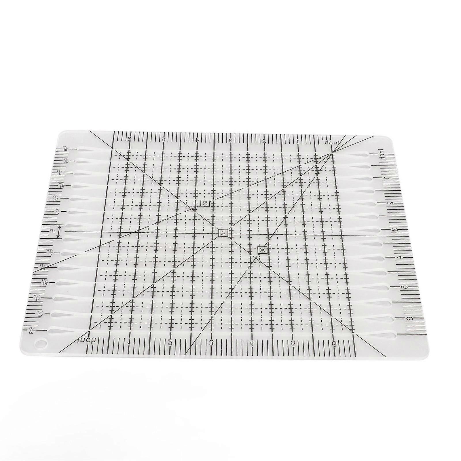 Quilting Ruler Transparent Acrylic Accurate Scale Black Grid Line Multifunction Cut Ruler for Sewing Needlework Craft