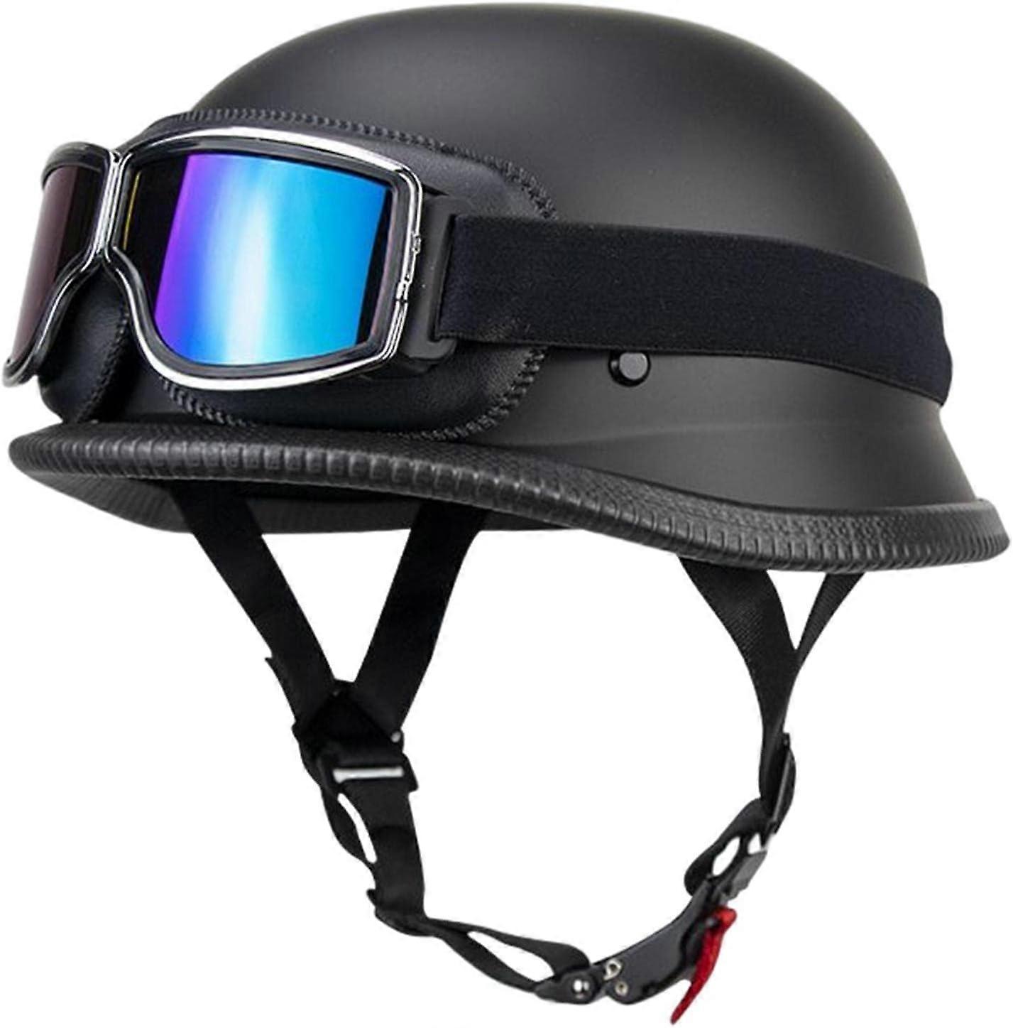 Motorcycle Half Skull Helmet Vintage Goggles Retro Lightweight