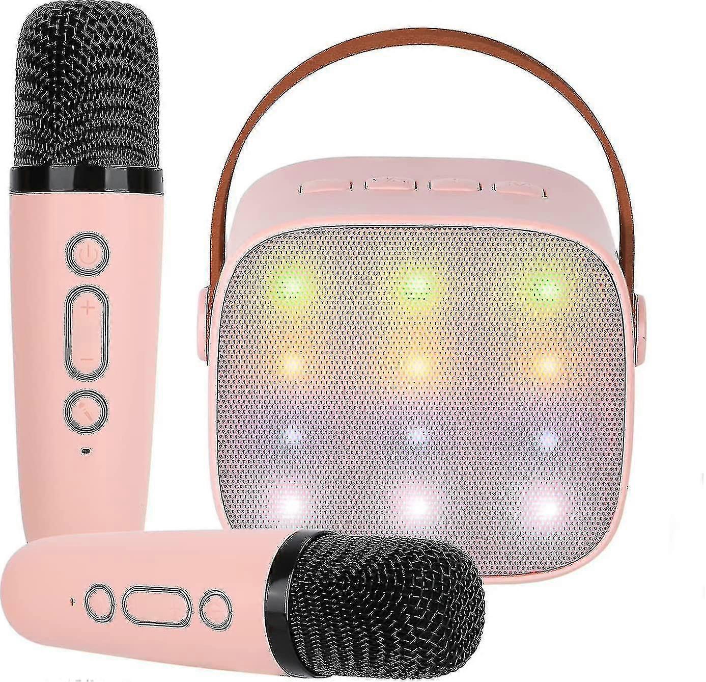 Mini Karaoke Machine With 2 Wireless Microphone For Kids