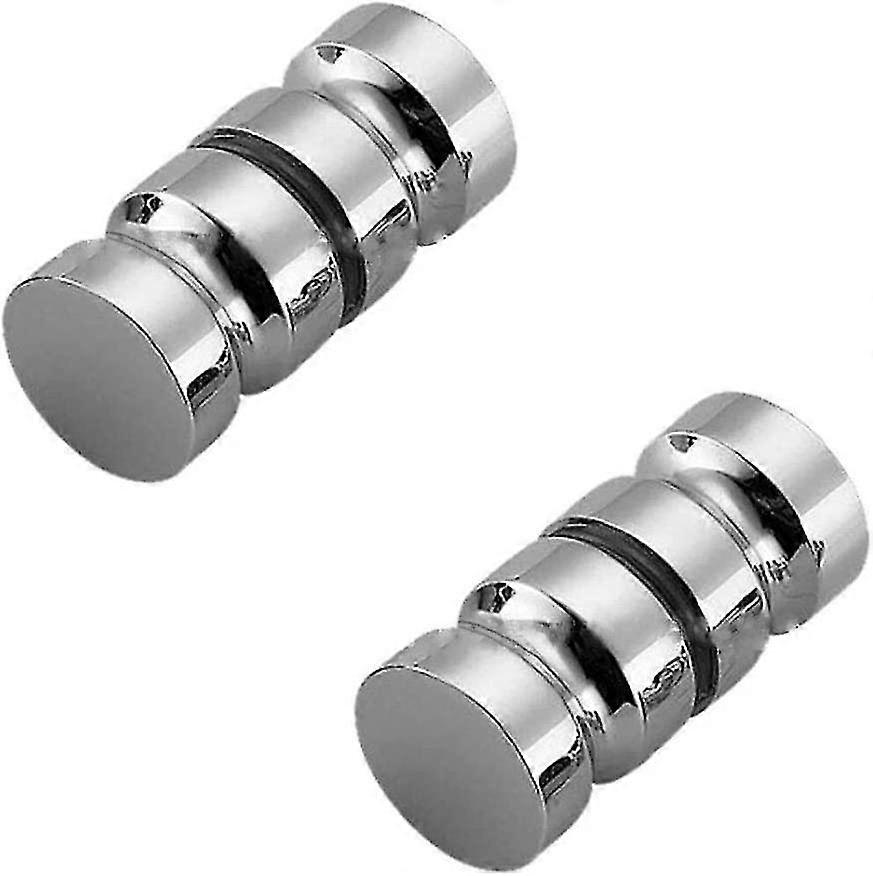 Set Of 2 Polished Chrome 304 Stainless Steel Round Shower Door Knobs