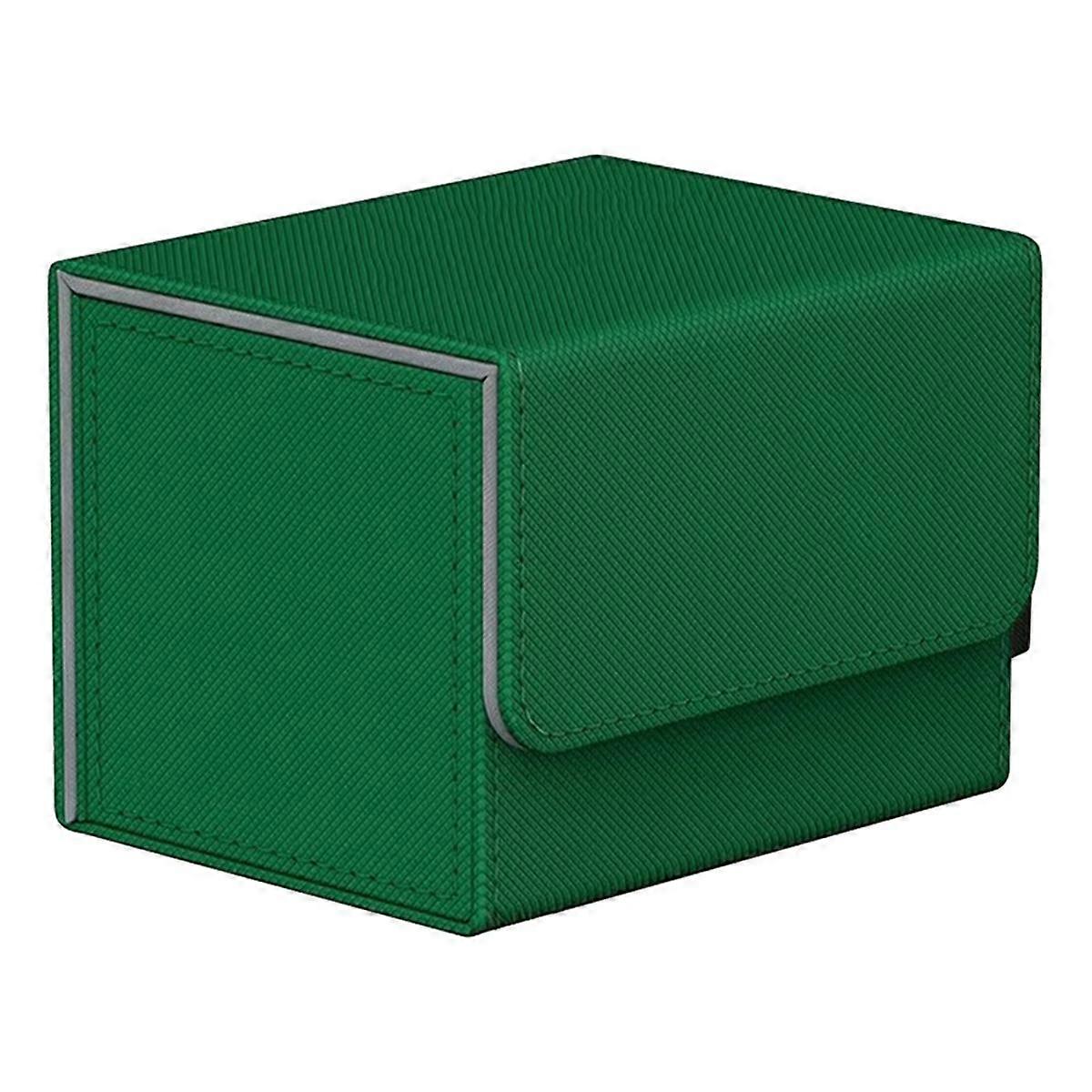 100+ Trading Card Deck Box Gathering Card Toy W/ Magnetic Closure Game Cards Storage Game Card Case Protector Green