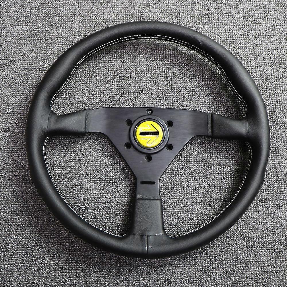 Momo Steering Wheel 14 Inch Black Leather Currency Racing Steering