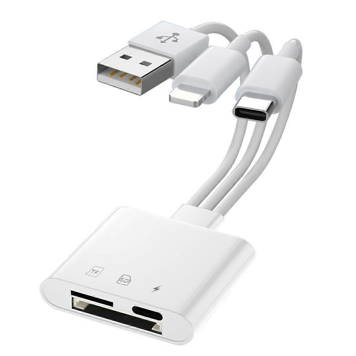 3-In-1 Memory Card Reader SD TF Card Reader with Charging Port for ///Laptop