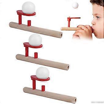 3Set Drijvende Blaaspijp Ballen Houten Blazend Speelgoed Kinderen Kid Educatief Speelgoed Gift