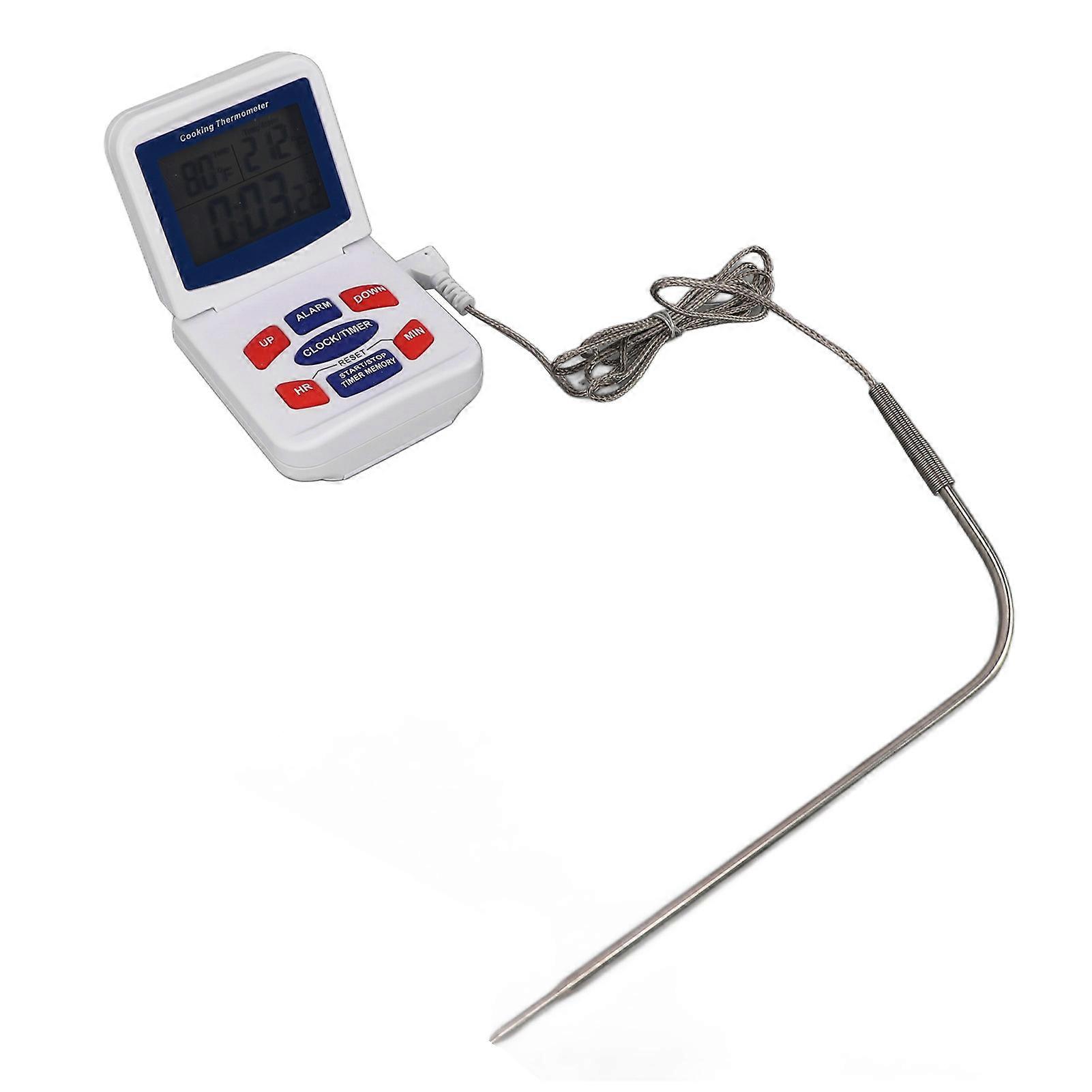 Digital Meat Thermometer BBQ Grill Kitchen Cooking Multifunctional Folding Storage