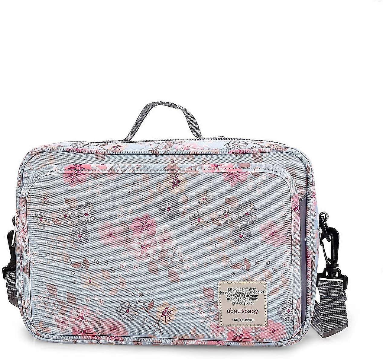 Pram Buggy Bag Organiser  Stroller Organiser,Large Stroller Storage With Deep   Holder(Flower)