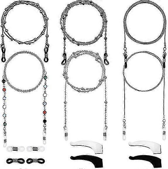 Eyeglass Chains - 6 Pcs Elegant Beaded Eyewear Retainer Strap Holder