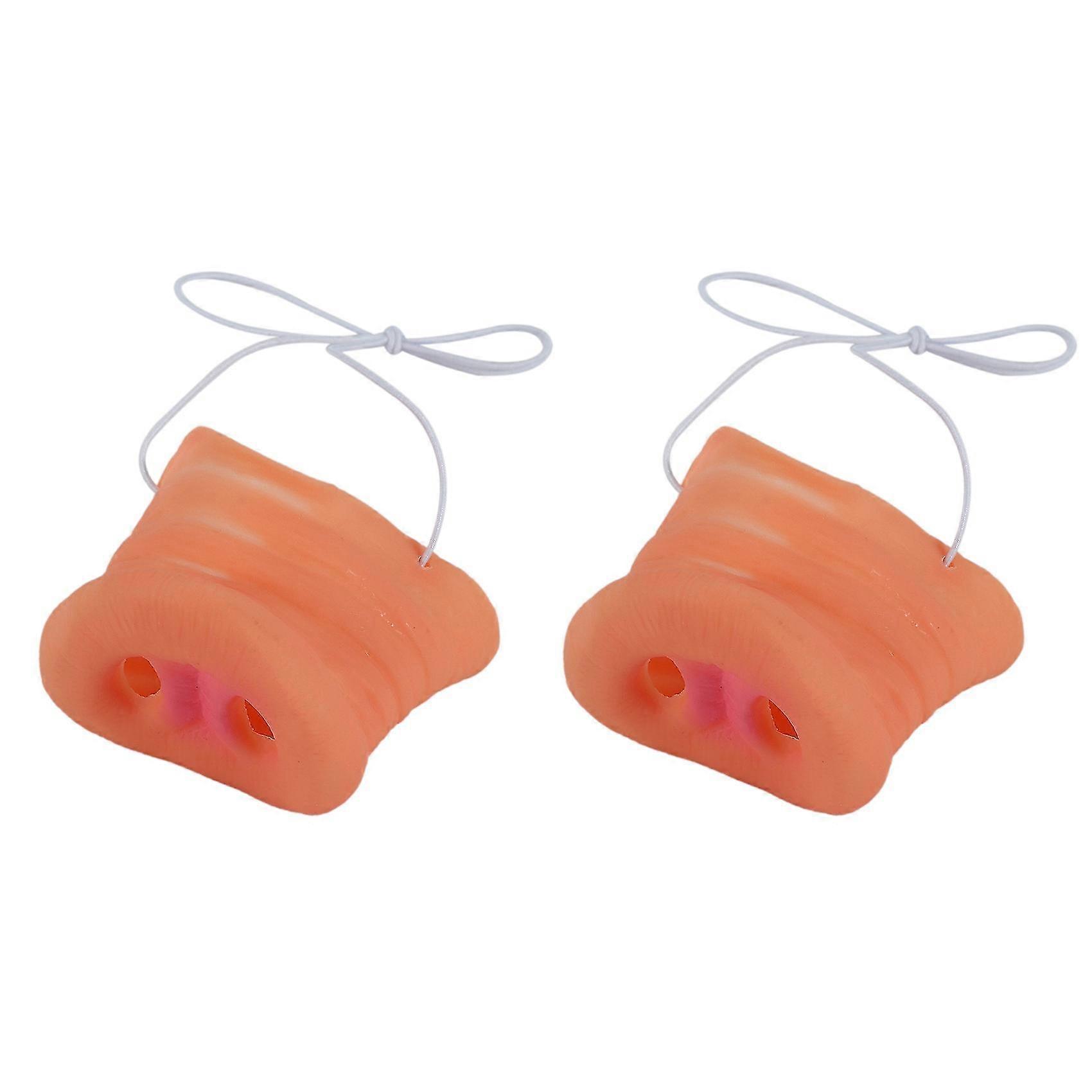2 Pcs Simulation Pig Nose With With Elastic Band Animal Costume Mask Holloween Party Prop Halloween