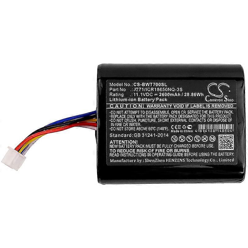 2600mAh/3400mAh Speaker Battery J271/ICR18650NQ-3S for Bowers&Wilkins T7