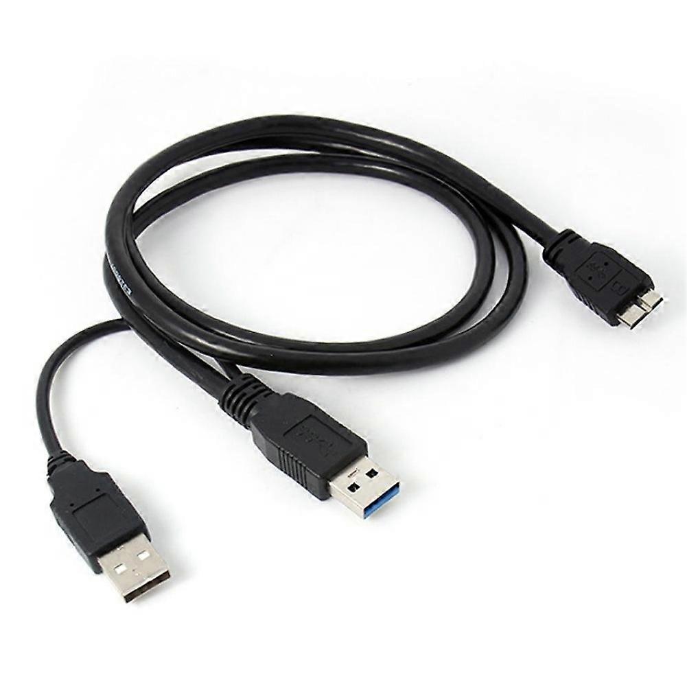 A USB B 3.0 Y-Cable Move Hard Drive Cable Black