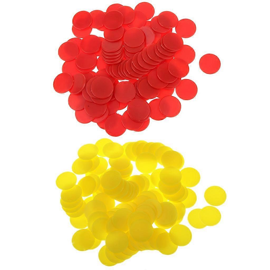 200PCS 18mm Plastic Counters Board Game Tiddly winks Teaching Aid Red Yellow