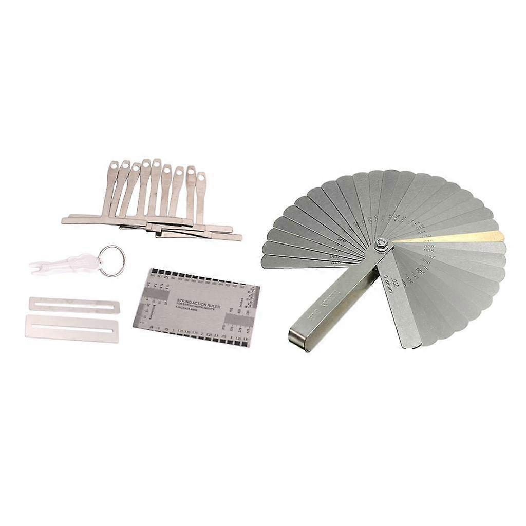 9pcs Understring Radius Gauge+String Action Gauge+2pcs Fingerboard Fret Guard Protector+Guitar Feeler Gauge Set