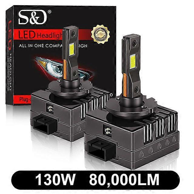 80000lm d1s d3s led d2s d4s d5s d8s led canbus frontlykter hid d1r d2r d3r d4r d5r d8r pære 130w bil lys auto 6500k 12v 24v