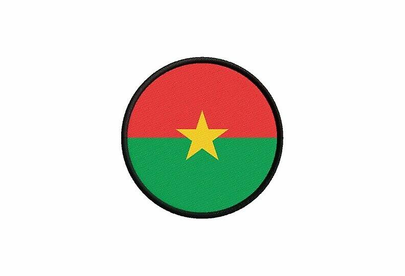 Patch ecusson flag burkina faso prints thermosticker round round round