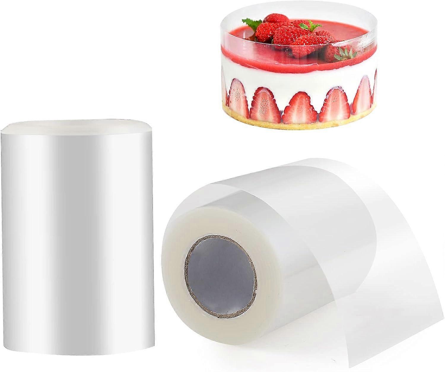 Cake Collar, 2 Pack Clear Tape for Wrapping Cakes, Reusable Clear Pastry Tape 6cm*10m